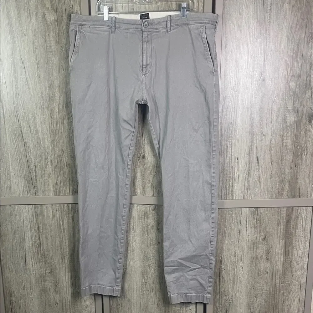 J.Crew 484 Slim-fit stretch gray chino pants men's 42X34